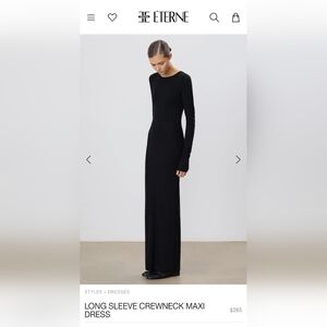 ETERNE Long Sleeve Crewneck Maxi Dress